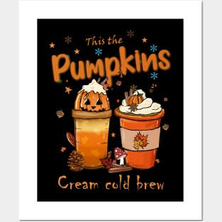 Pumpkin cream cold brew funny halloween Posters and Art